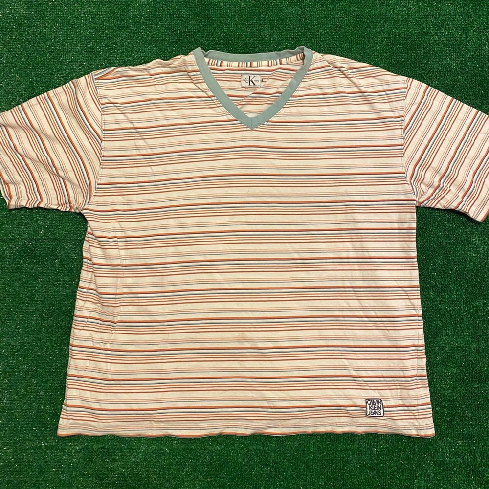 Vintage 90s Calvin Klein striped T-shirt
